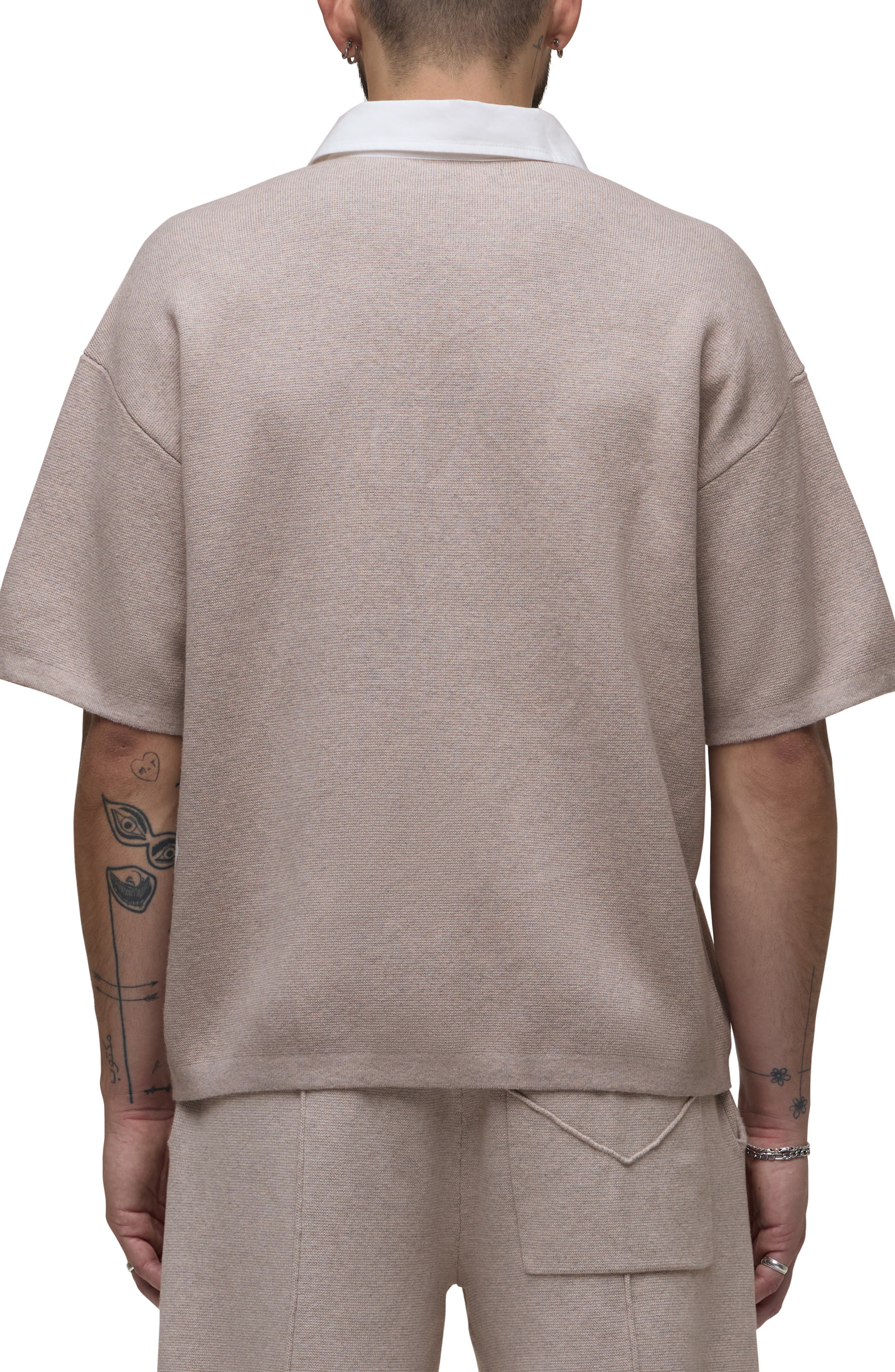 Contrast Collar Cotton & Cashmere Polo - image 2