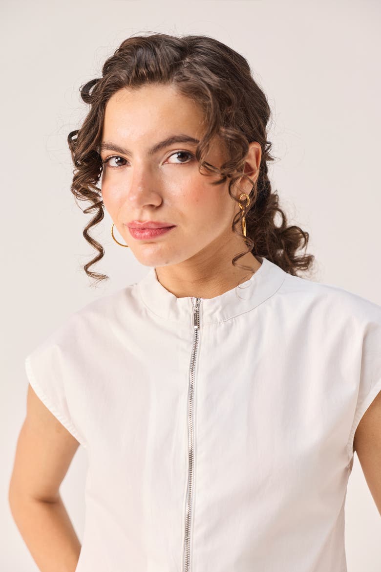 Zip Front Top, Alternate, color, White