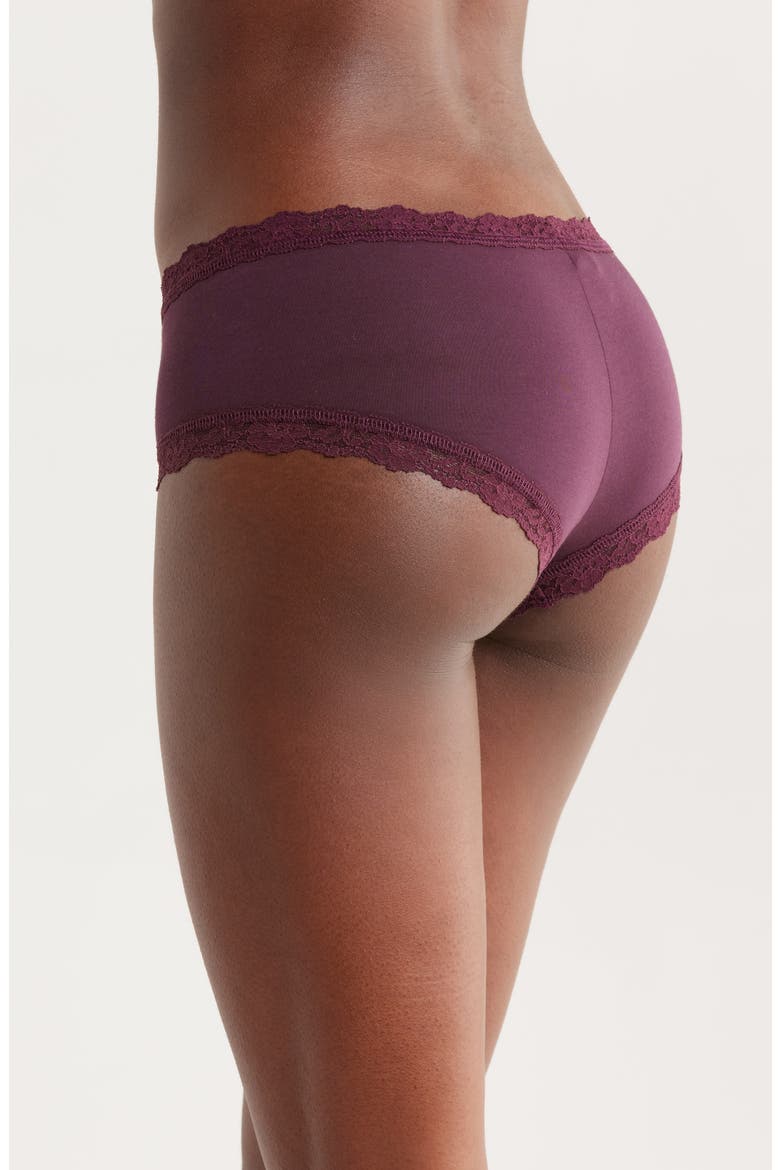 Supima® Cotton Boyshorts, Alternate, color, PLUM WINE