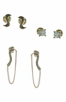 OLIVIA WELLES Set of 3 Mixed Earrings