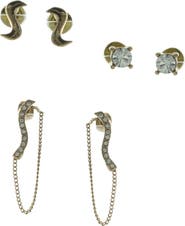 OLIVIA WELLES Set of 3 Mixed Earrings