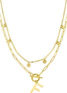 Adornia Initial Pendant Layered Chain Necklace