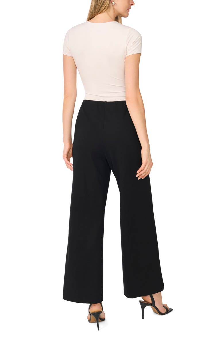 Seam Front Ponte Wide Leg Pants, Alternate, color, RICH BLACK