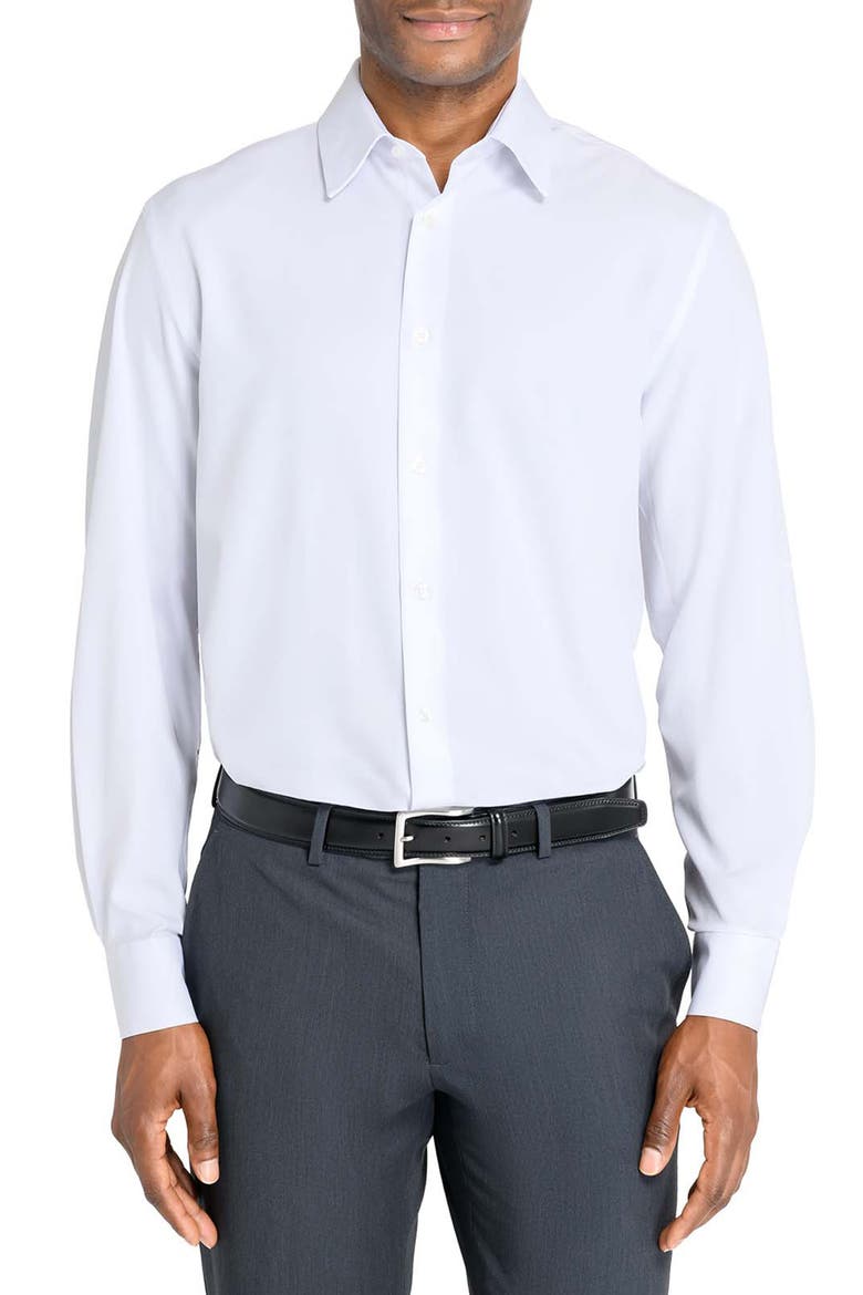 Regular Fit Solid Performance Dress Shirt, Main, color, WHITE