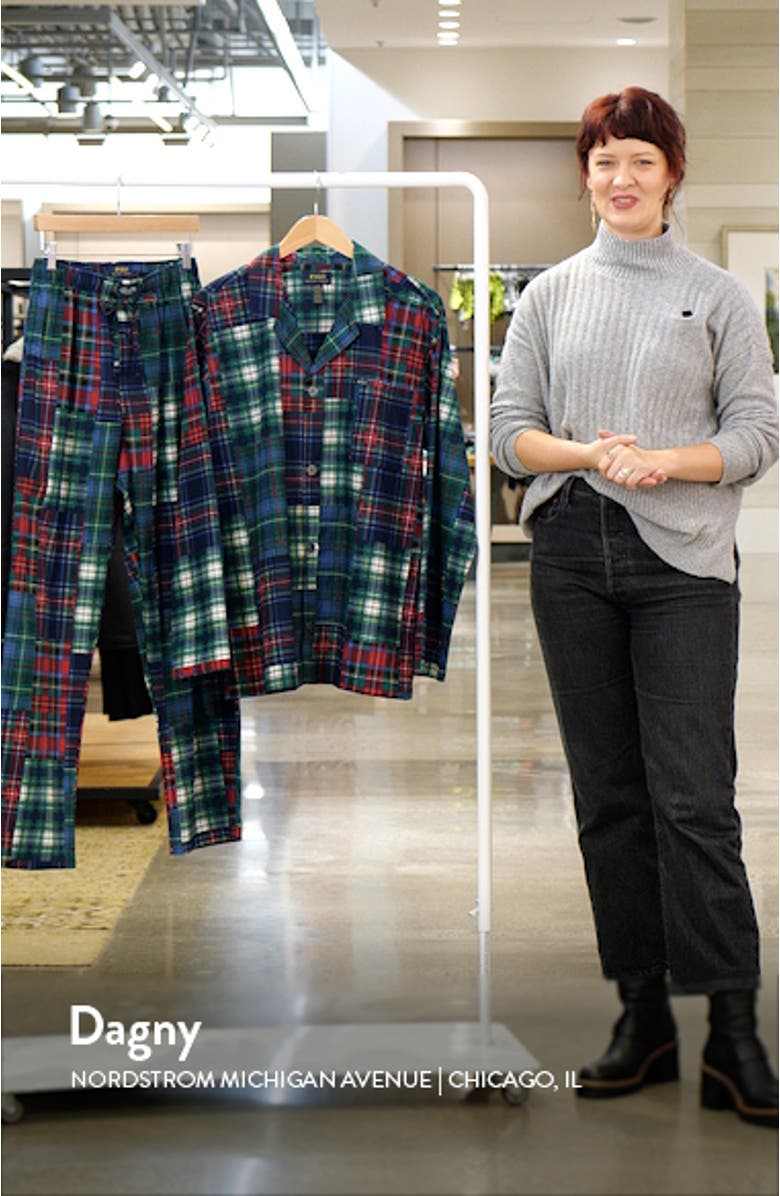 Plaid Patchwork Cotton Pajamas, sales video thumbnail