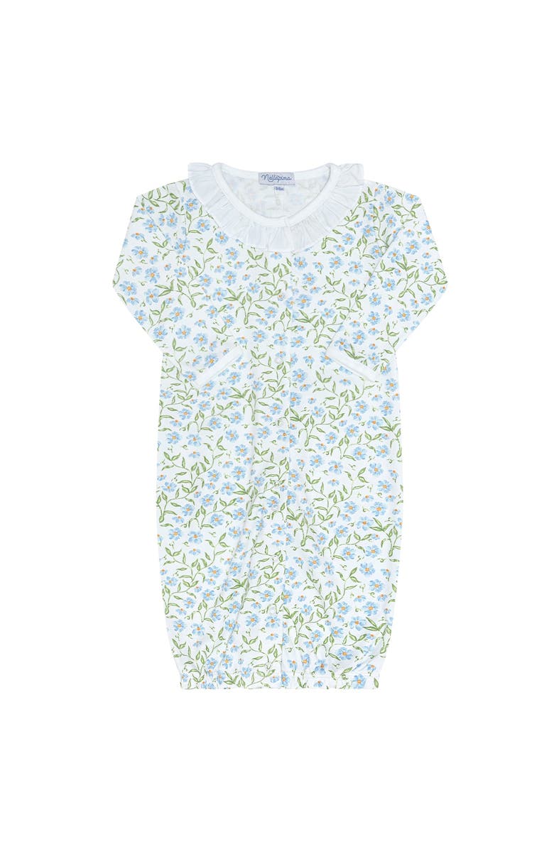 Nellapima Blue Vines Print Converter Gown - Baby, Main, color, Blue