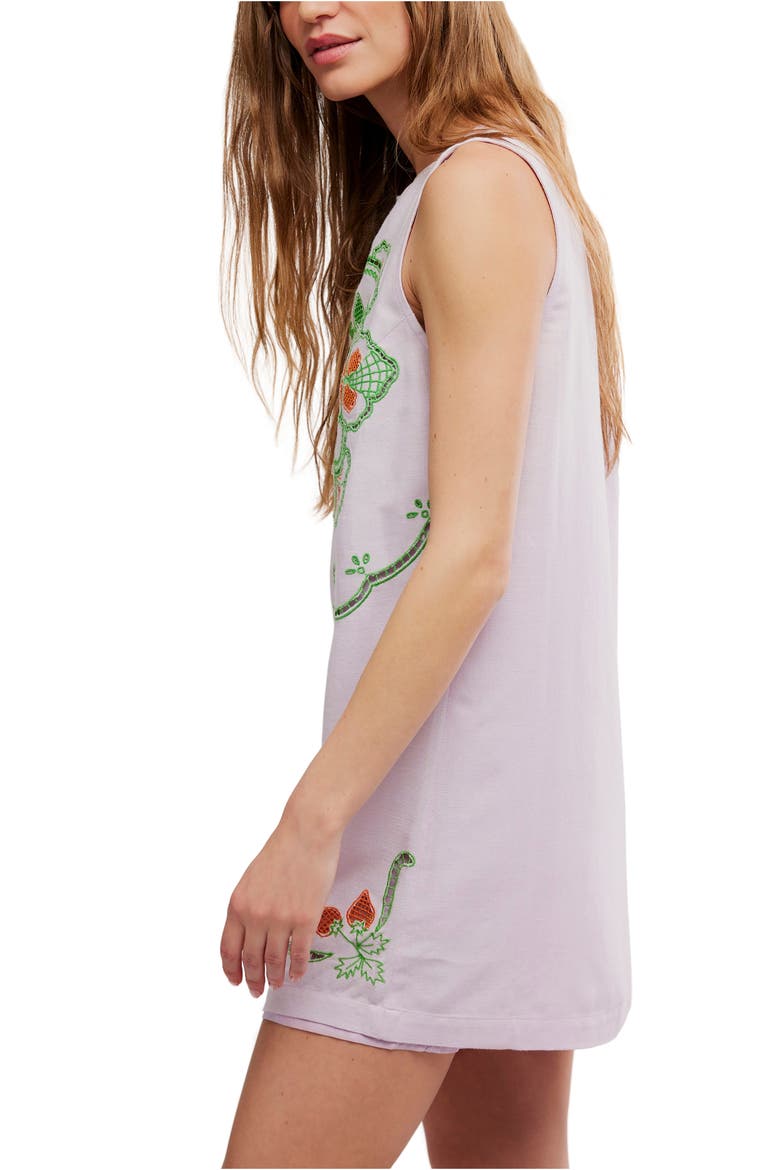 Electric Garden Embroidered Minidress, Alternate, color, PALE ORCHID COMBO