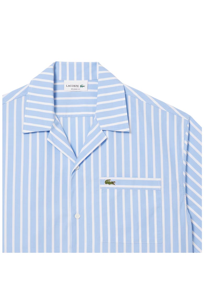 Relaxed Fit Stripe Cotton & Lyocell Camp Shirt, Alternate, color, OVERVIEW/ WHITE