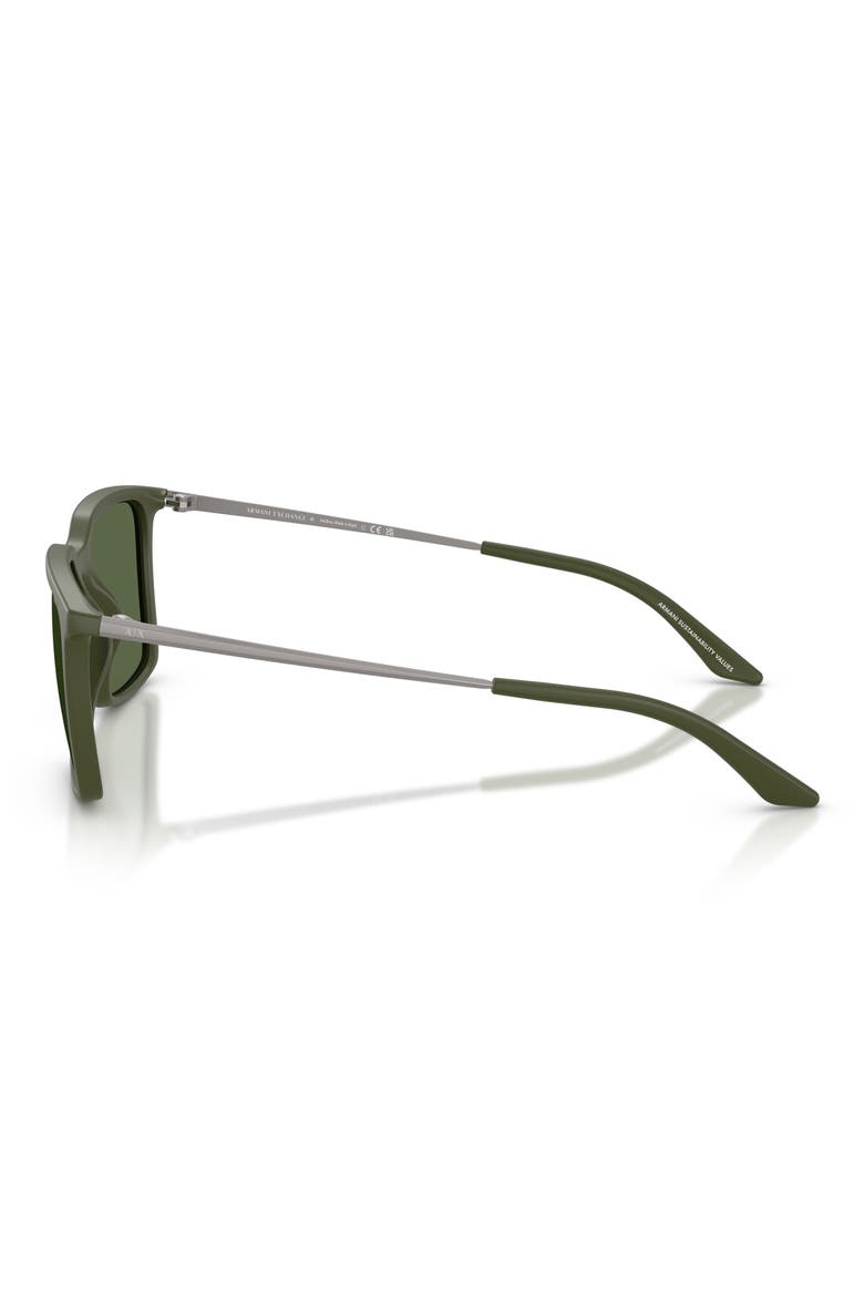 55mm Square Sunglasses, Alternate, color, MATTE GREEN / DARK GREEN