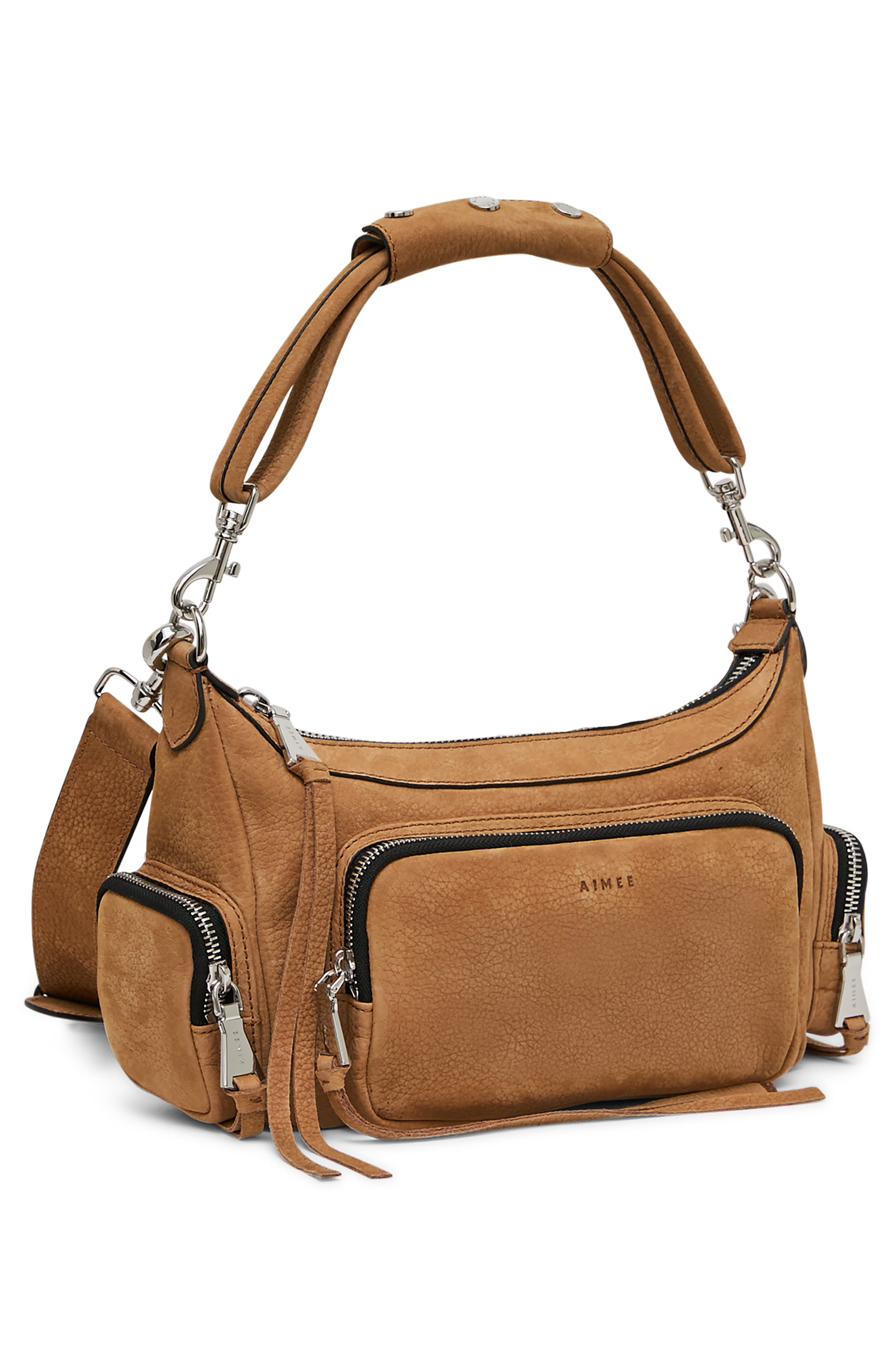 Away We Go Suede Shoulder Bag, Alternate, color, LATTE NUBUCK
