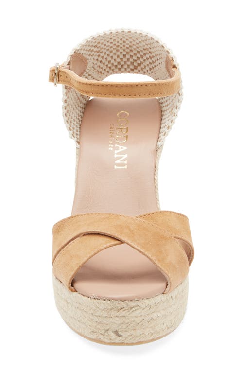 Cordani Everly Espadrille Wedge Sandal In Beige Suede