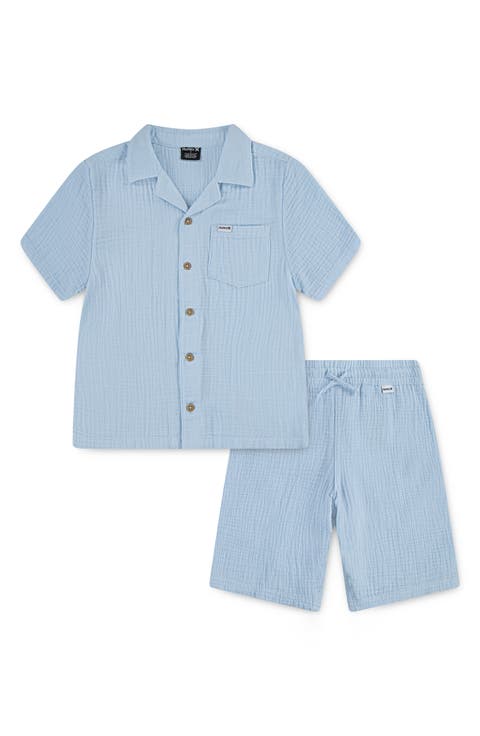 Kids' Cotton Gauze Camp Shirt & Shorts Set (Big Kid)