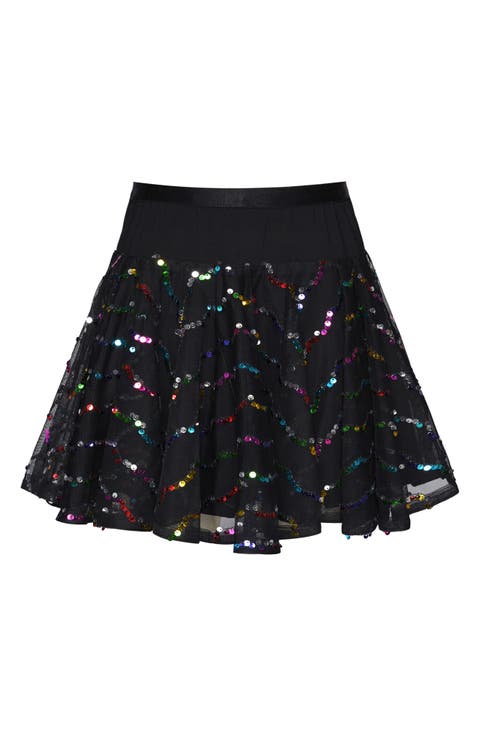 Kids' Sequin Mesh Circle Skirt