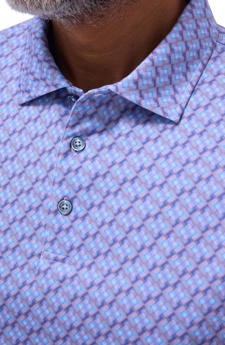 Bugatchi Victor OoohCotton<sup>®</sup> Geo Print Polo, Alternate, color, Lilac