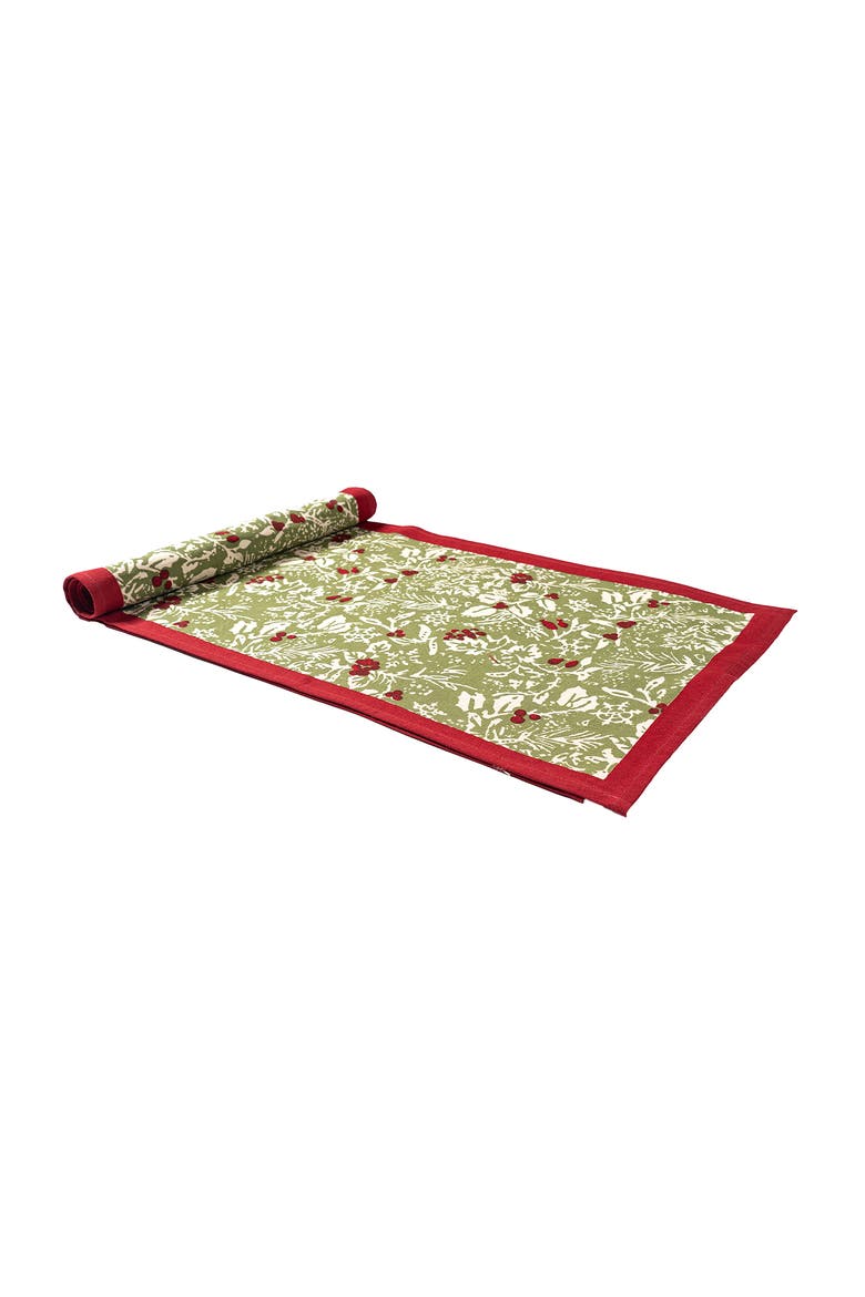 Baies de houx Runner, Alternate, color, Red/Green 16" x 90"