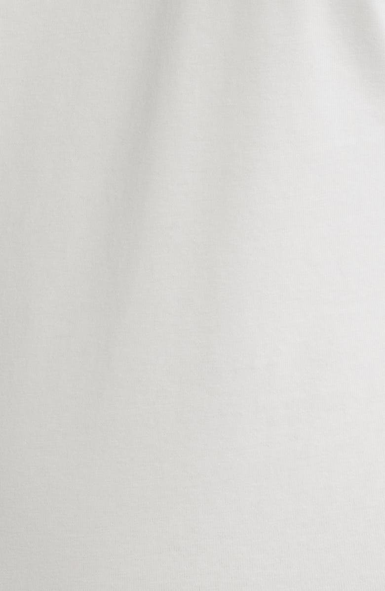 Topshop Knot Detail Ruched Stretch Cotton Top, Alternate, color, White