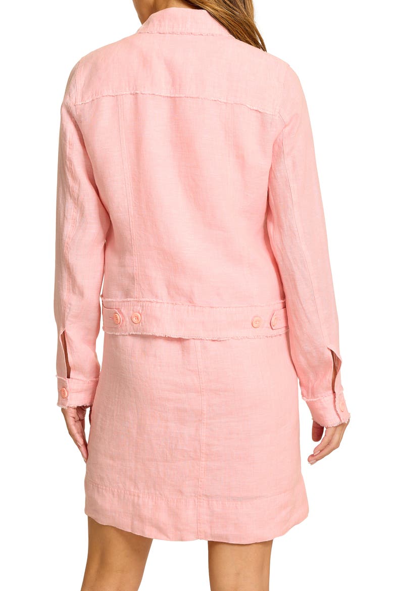 Two Palms Linen Raw Edge Jacket, Alternate, color, LIGHT SALMON