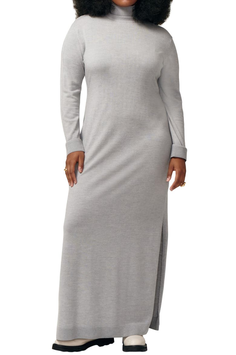 Affection Long Sleeve Merino Wool Jersey Sweater Dress, Main, color, STRING