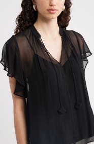 Nordstrom Crinkle Chiffon Top