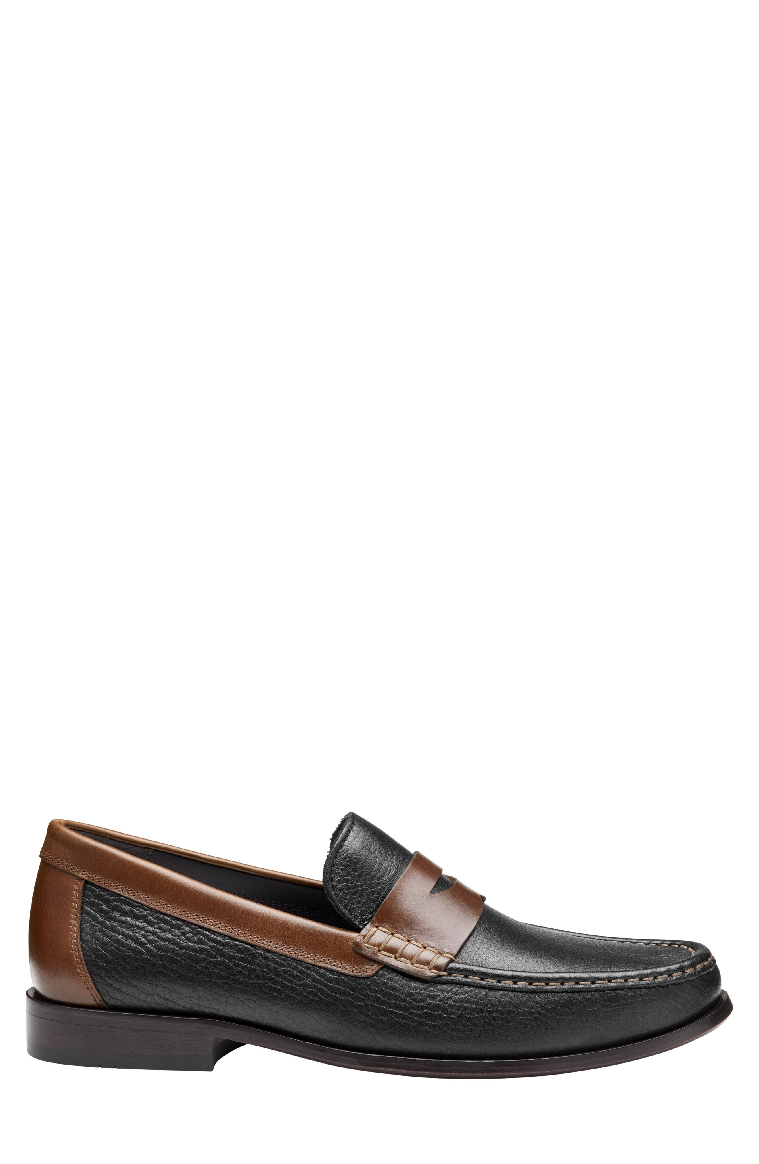 Humphrey Penny Loafer, Alternate, color, BLACK/ BROWN FULL GRAIN