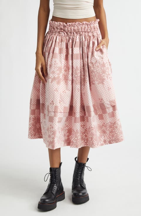 Gathered Track A-Line Skirt