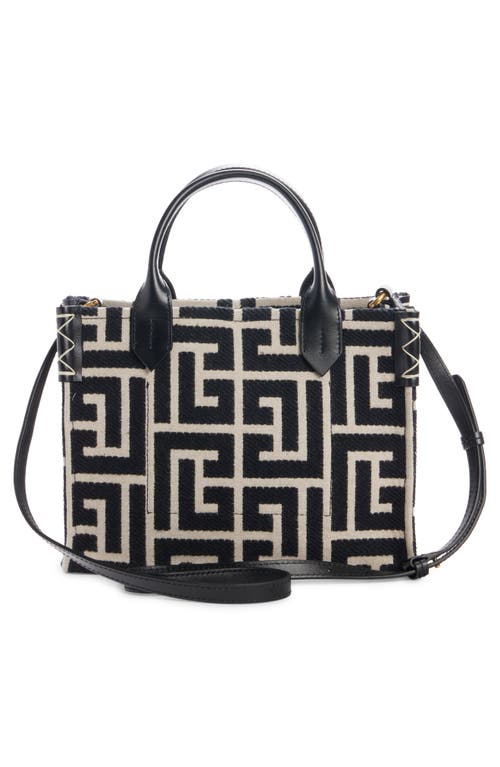 Balmain Small B-army Logo Canvas Shopper Tote In Gfe Black