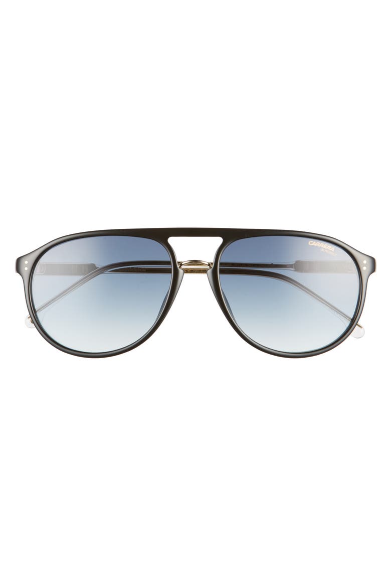 58mm Aviator Sunglasses, Alternate, color, BLACK/ DARK BLUE GRADIENT