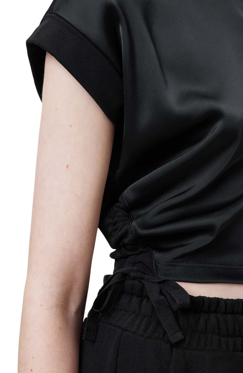 AllSaints Mira Cinched Side Satin T-Shirt, Alternate, color,