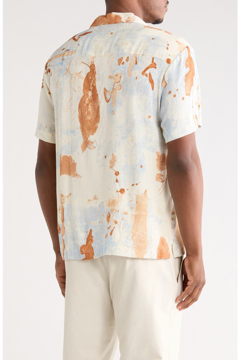 Splatter Button-Up Shirt, Alternate, color, CREAM