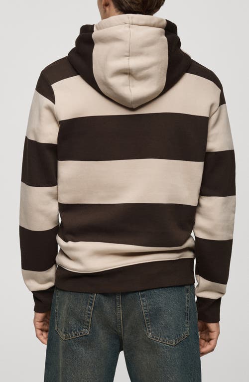 Mango Men's Striped Hooded Sweatshirt In Chocolate