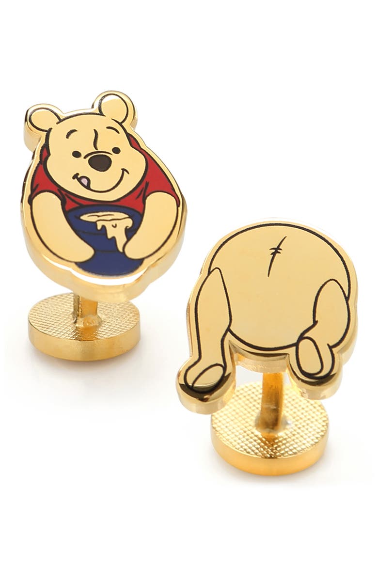 Winnie the Pooh Cuff Links & Lapel Pin Set, Alternate, color, GOLD