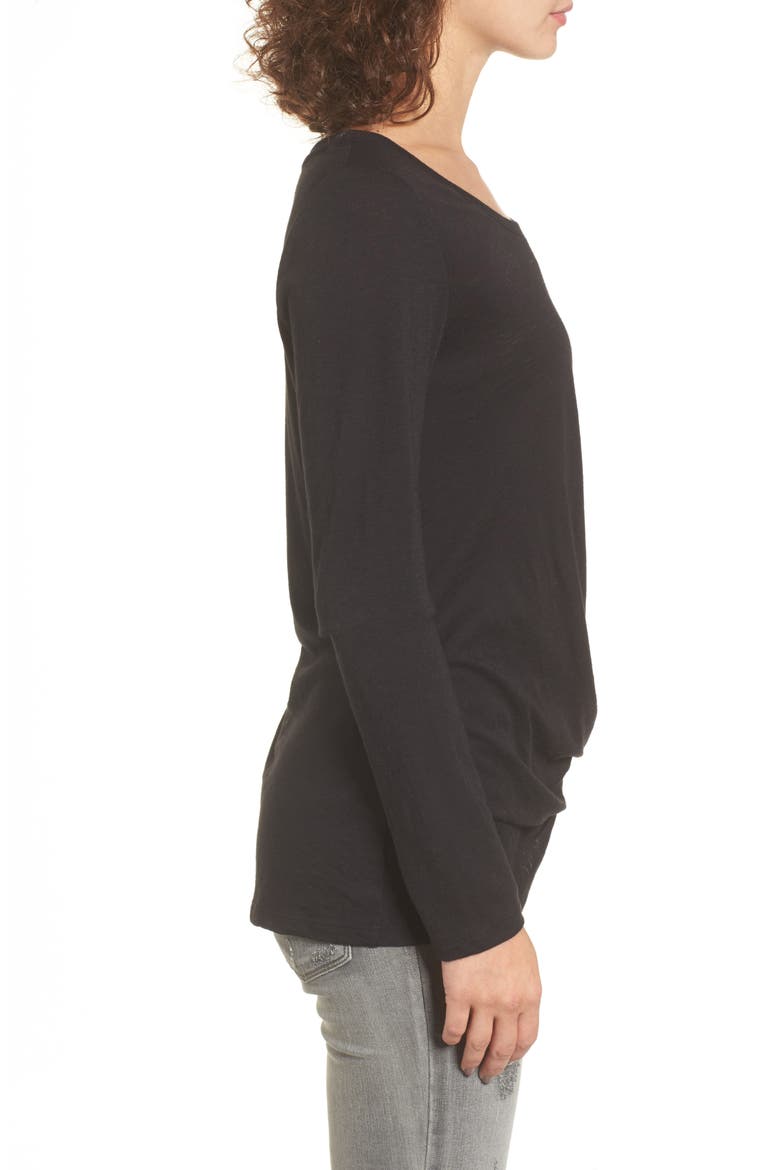 Twist Hem Tee, Alternate, color, BLACK