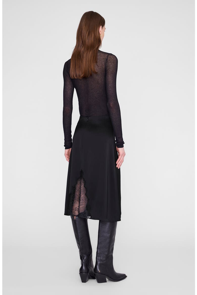 Malou Skirt, Alternate, color, Black / Black Lace