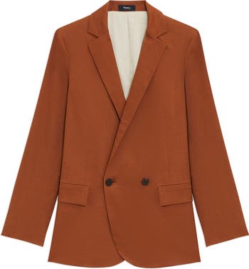 Double Breasted Linen Blend Jacket