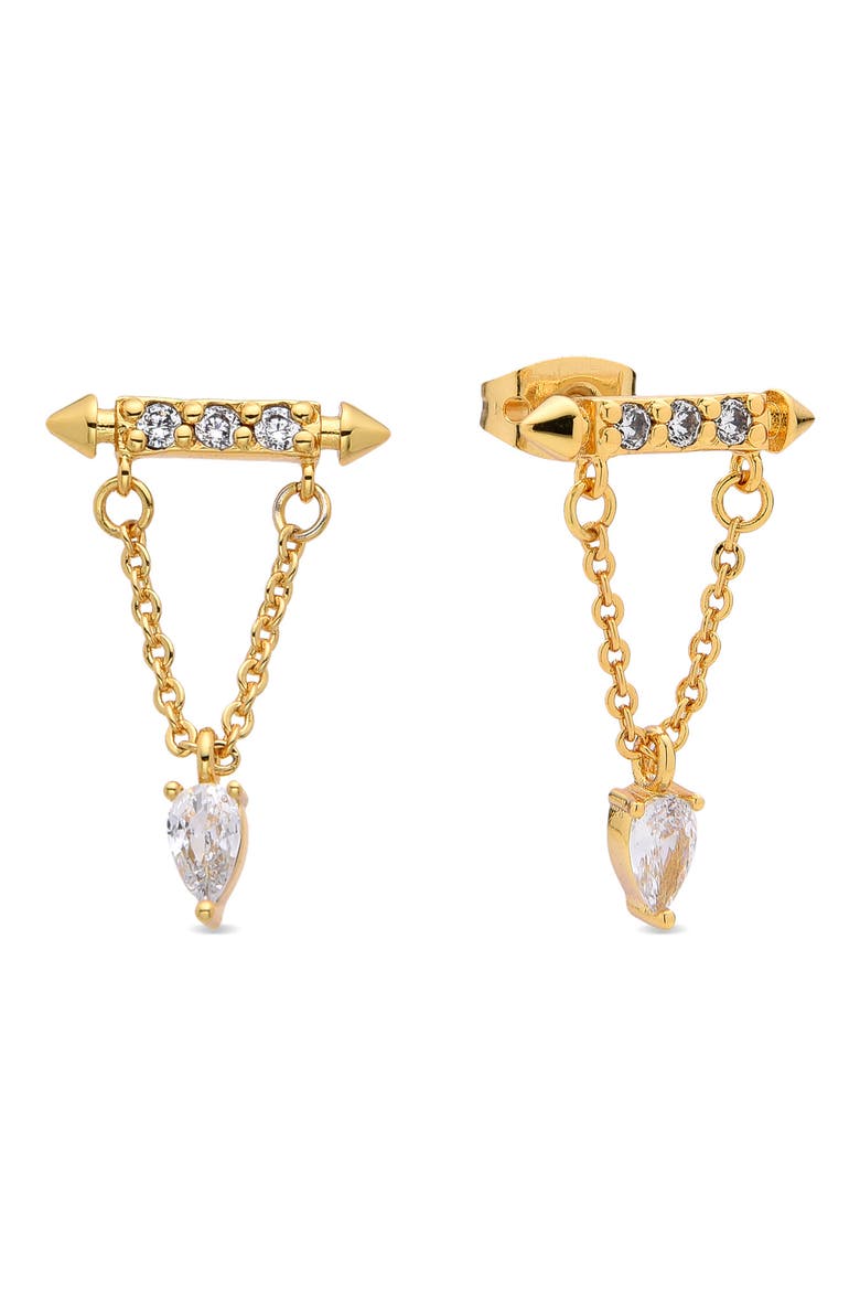 Eloise Triangle Dangle Drop Earrings, Main, color, GOLD