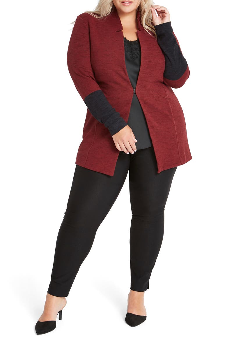Colorblock Me Knit Jacket, Alternate, color, SUMAC