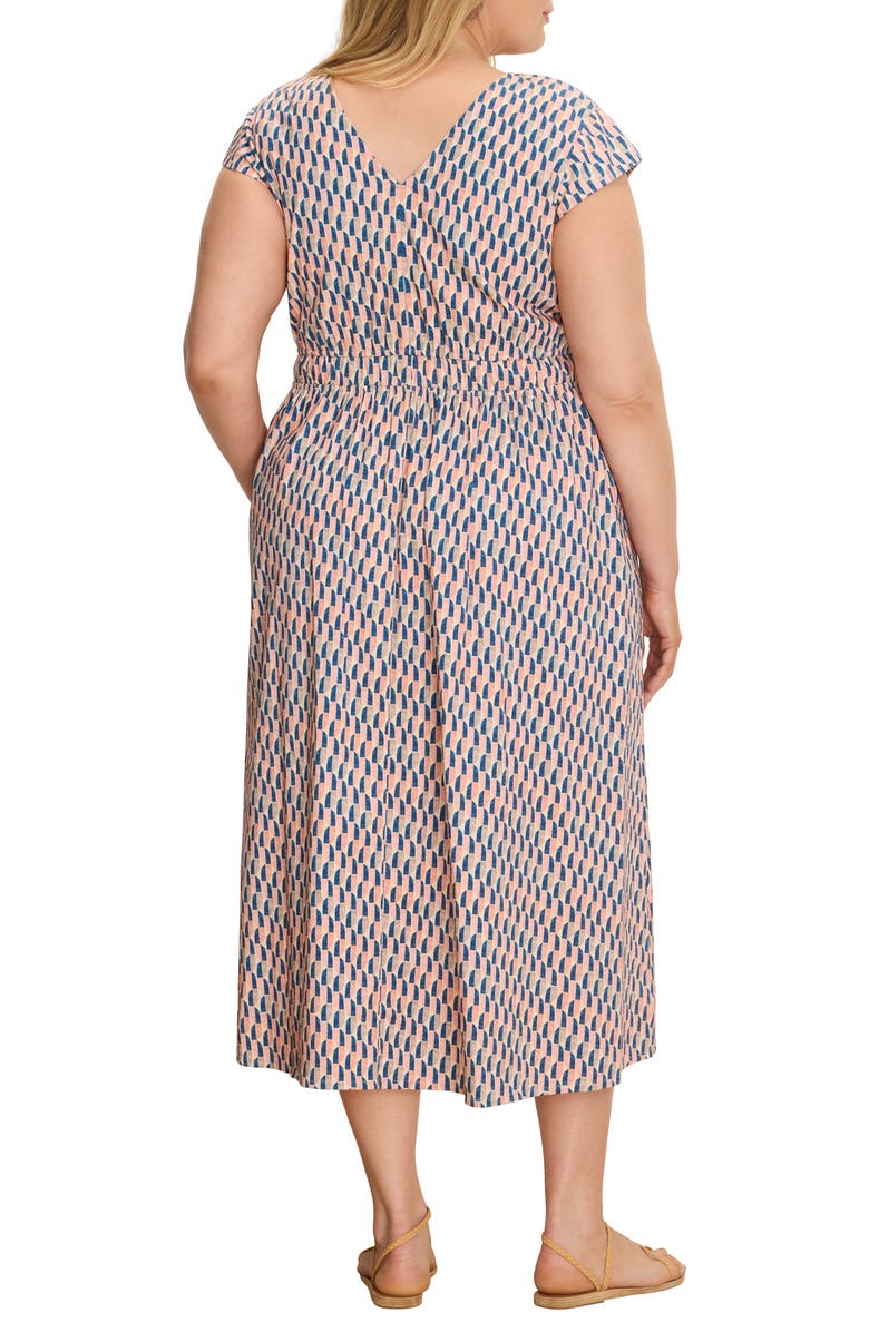 NIC+ZOE Sideways Dierdre Cap Sleeve Stretch Cotton Midi Dress, Alternate, color, Pink Multi