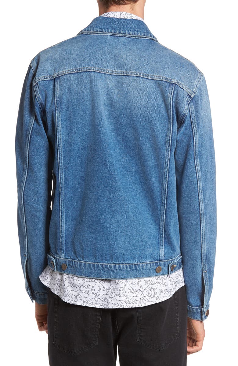 Topman Griffin Denim Jacket, Alternate, color, 