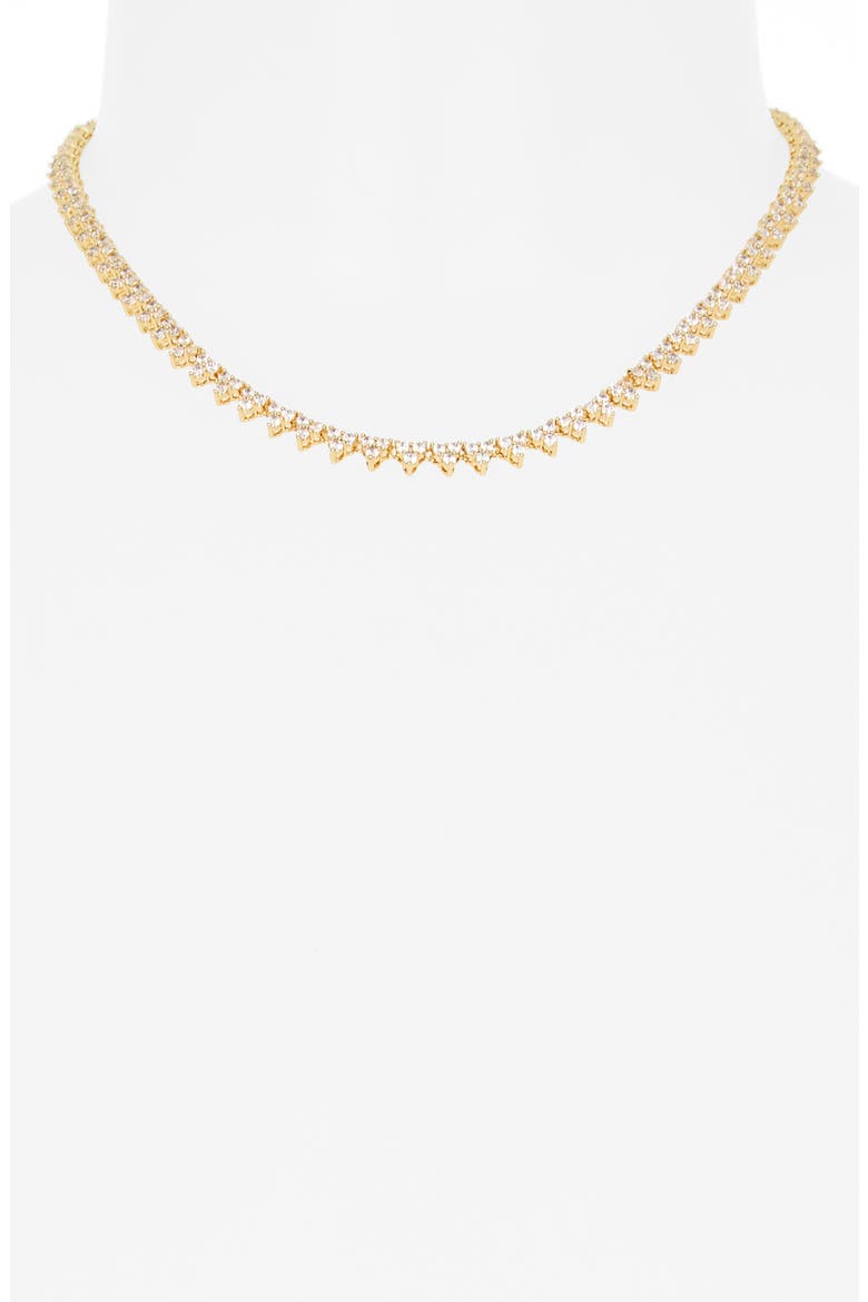Sage Cubic Zirconia Tennis Necklace, Alternate, color, GOLD