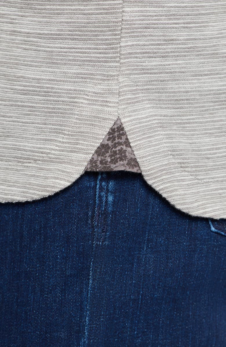 Robert Graham Ledson Space Dye Cotton Quarter Zip Top, Alternate, color, Charcoal