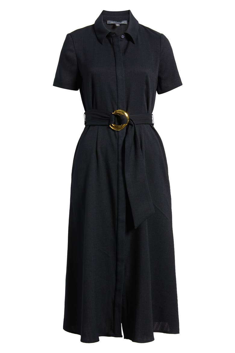 Belted Midi Shirtdress, Alternate, color, NAVY
