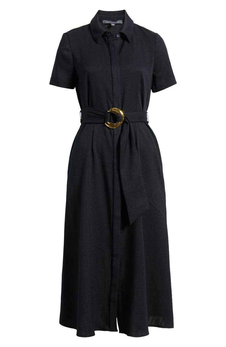 Julia Jordan Belted Midi Shirtdress, Alternate, color, Navy