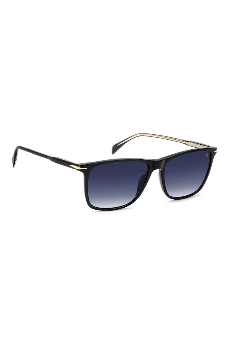 1219/S/US 57mm Gradient Rectangular Sunglasses, Alternate, color, BLACK/ BLUE SF