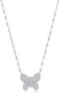SIMONA CZ Butterfly Pendant Mirror Necklace