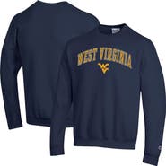 Champion Men's Champion  Navy West Virginia Mountaineers Arch Over Logo Pullover Sweatshirt