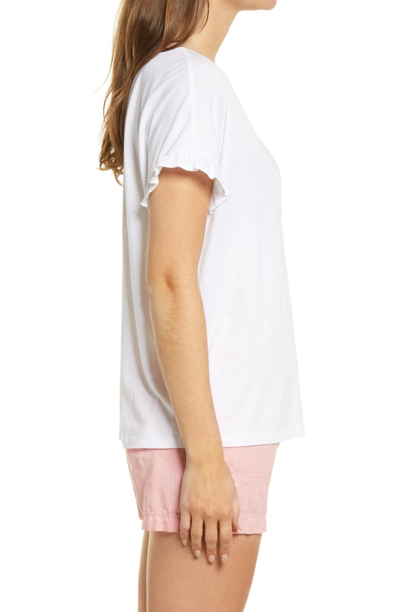 Caslon<sup>®</sup> Flutter Sleeve V-Neck T-Shirt, Alternate, color, 