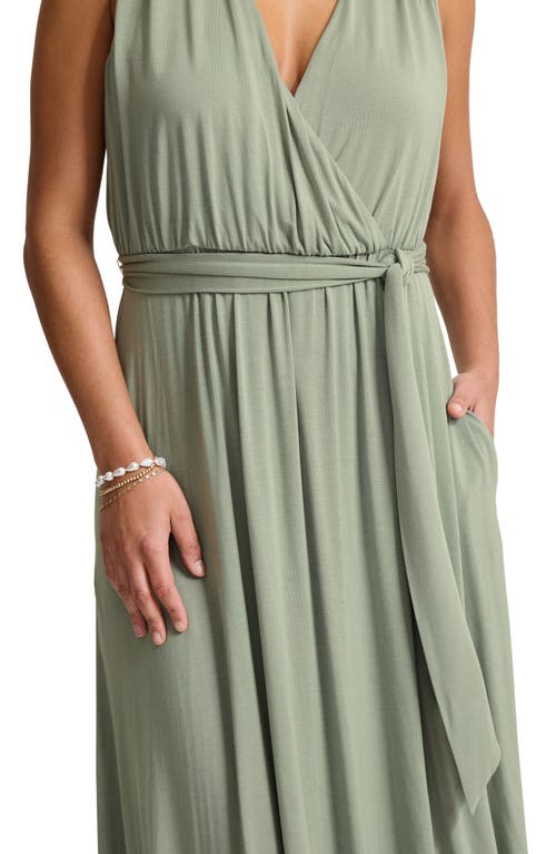 Tommy Bahama Palmabella Sleeveless Tie Waist Faux Wrap Maxi Dress In Marjoram
