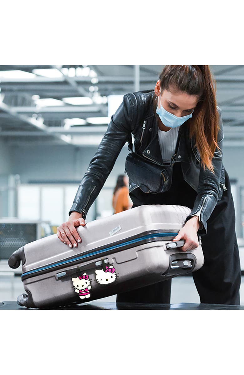 Hello Kitty Luggage Tag Kuromi, My Melody, Hello Kitty Travel Tags, Set of 4, Alternate, color, White, Pink, Black