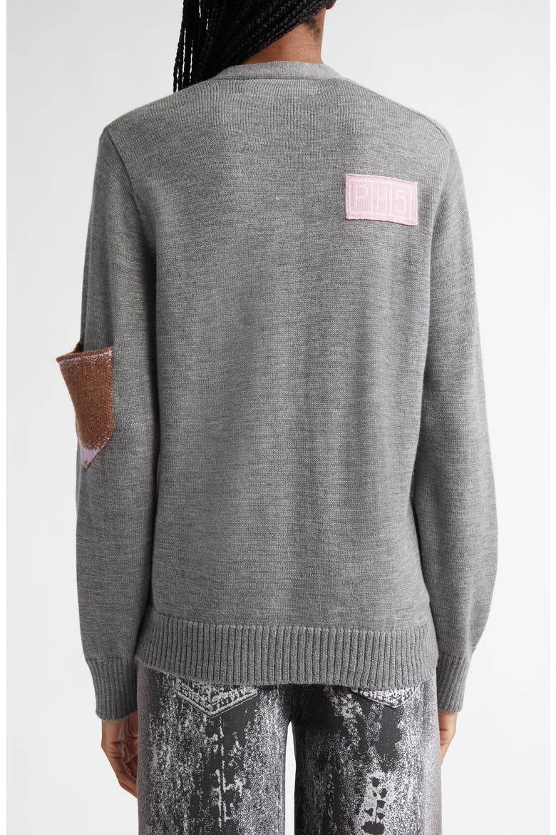 Brando Asymmetric Contrast Pocket Merino Wool Cardigan, Alternate, color, CHARCOAL GRAY