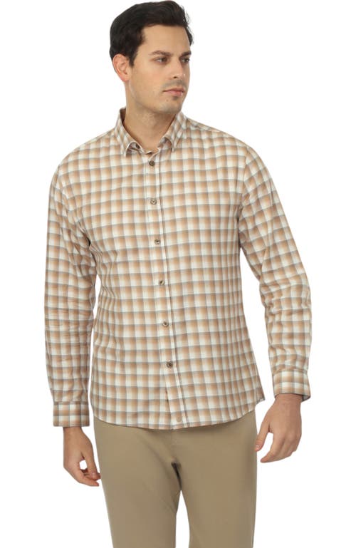 Vustra Sawtooth Plaid Button-down Shirt In Beige